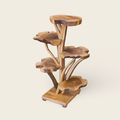 Teak Slice Stand | Solid Wood Handmade | Natural Display Pedestal | 120cm