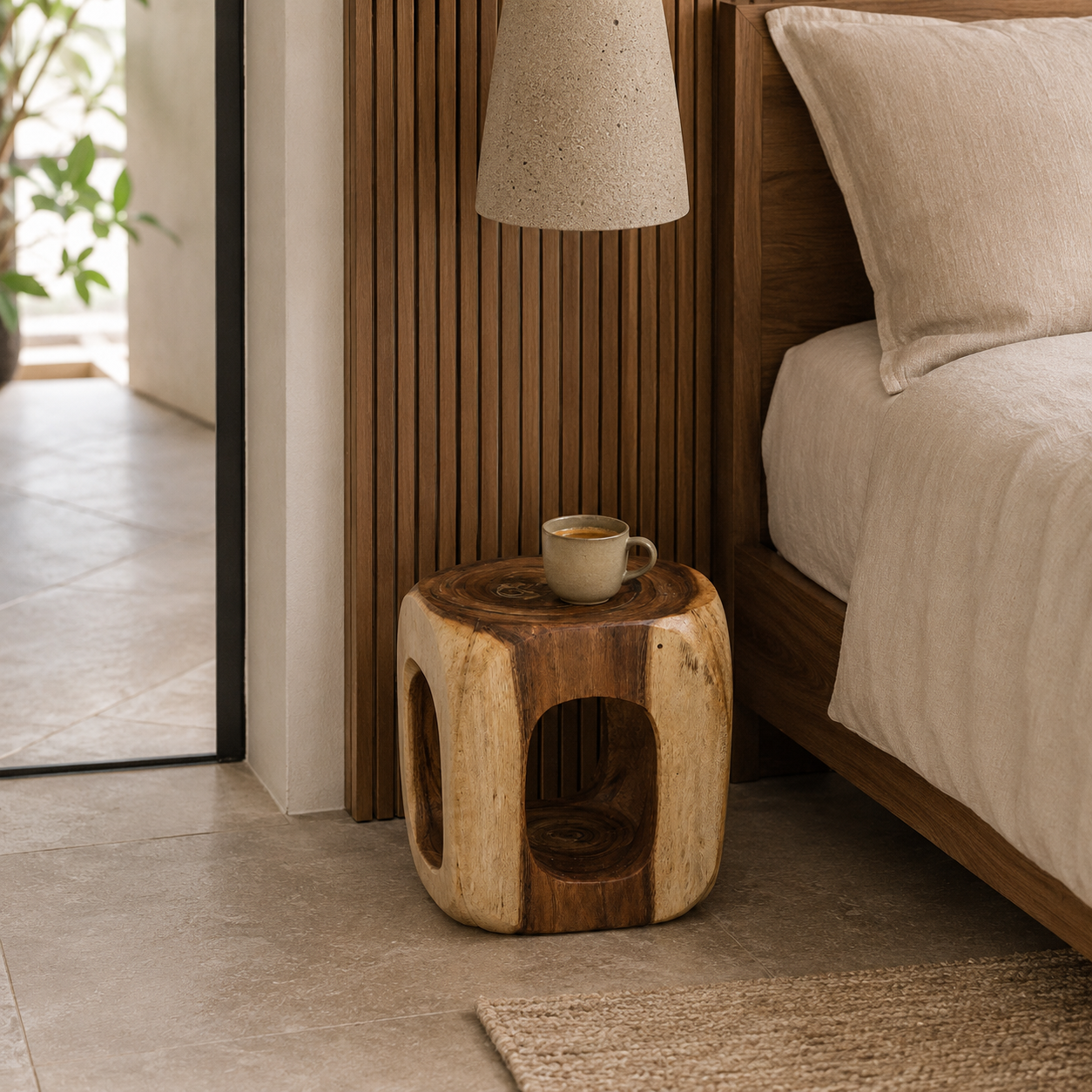 Solid Wood Trunk Stool | Rustic Seat or Table | 45x35x35 cm