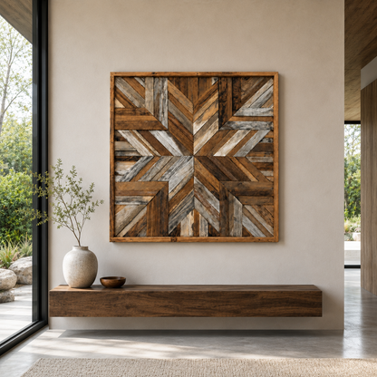 Reclaimed Wood Wall Art | Handcrafted Panel | 3 Sizes