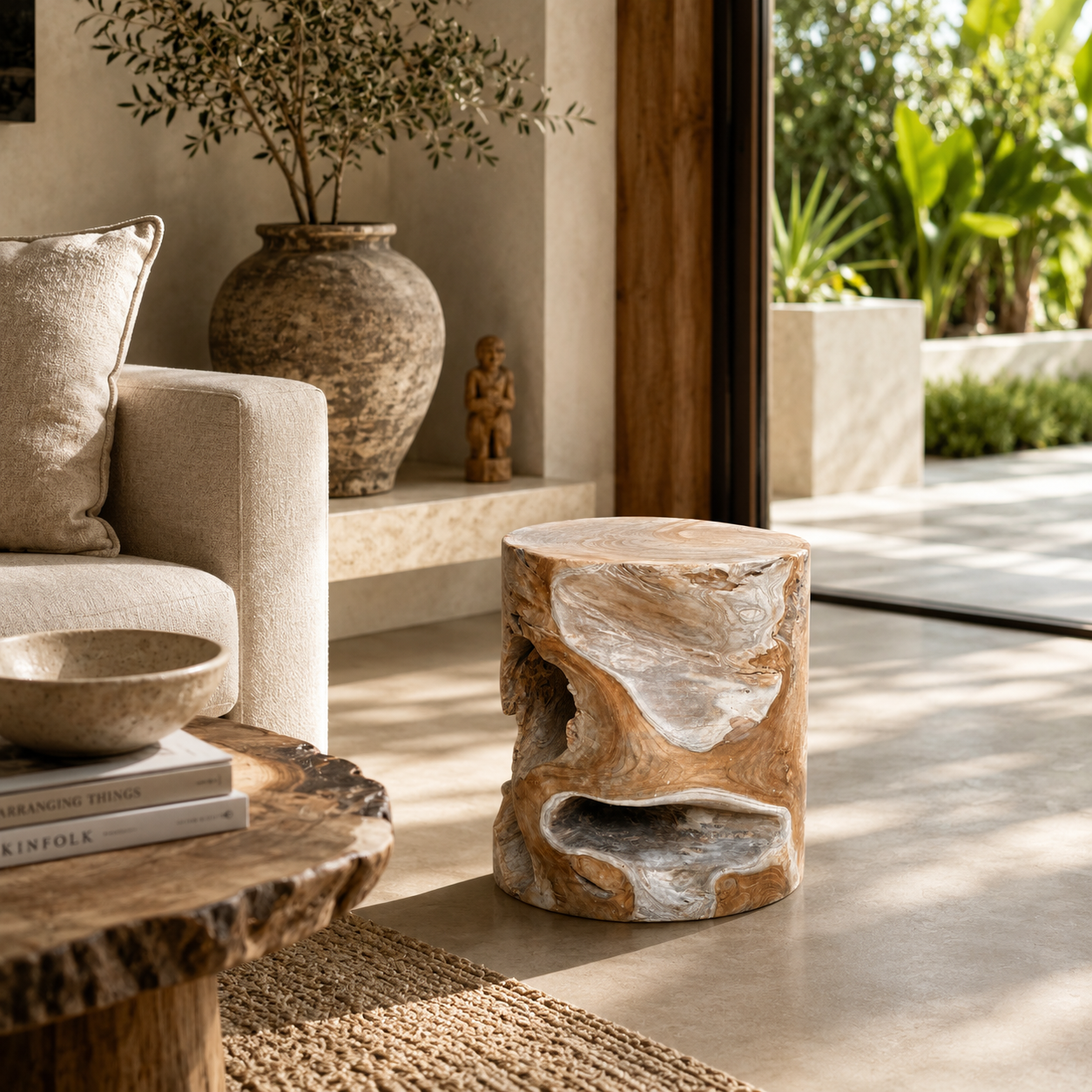 Teak Root Block | Natural Sculptural Accent | 40x30 cm