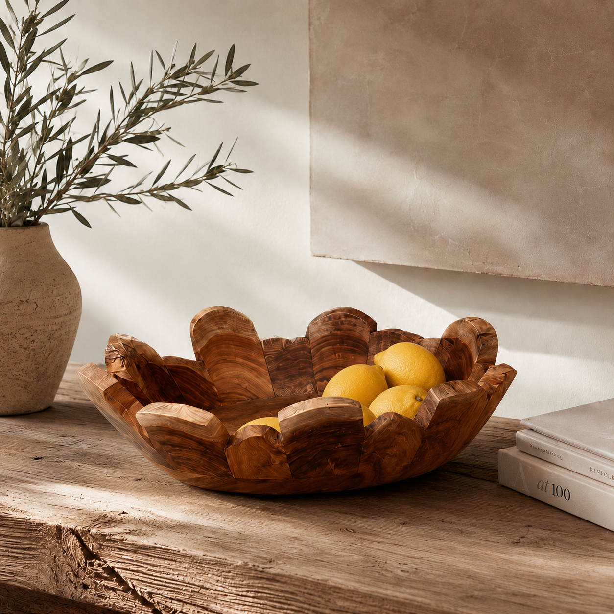 Servierschalen-Set aus Teakholz | Handgefertigt | 45, 35 & 25 cm