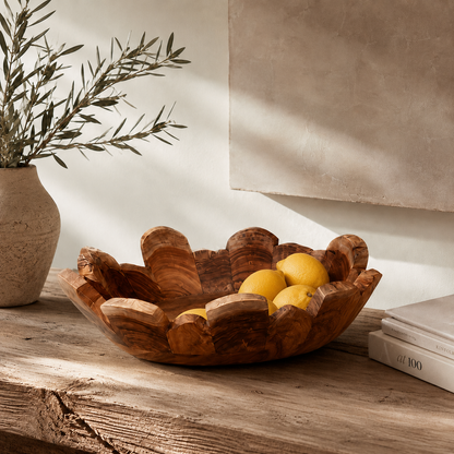 Servierschalen-Set aus Teakholz | Handgefertigt | 45, 35 & 25 cm