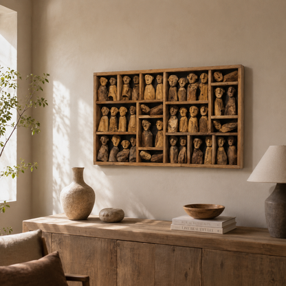 Decorative Wall Art | Solid Teak Panel JBF-281 | 100x60 cm