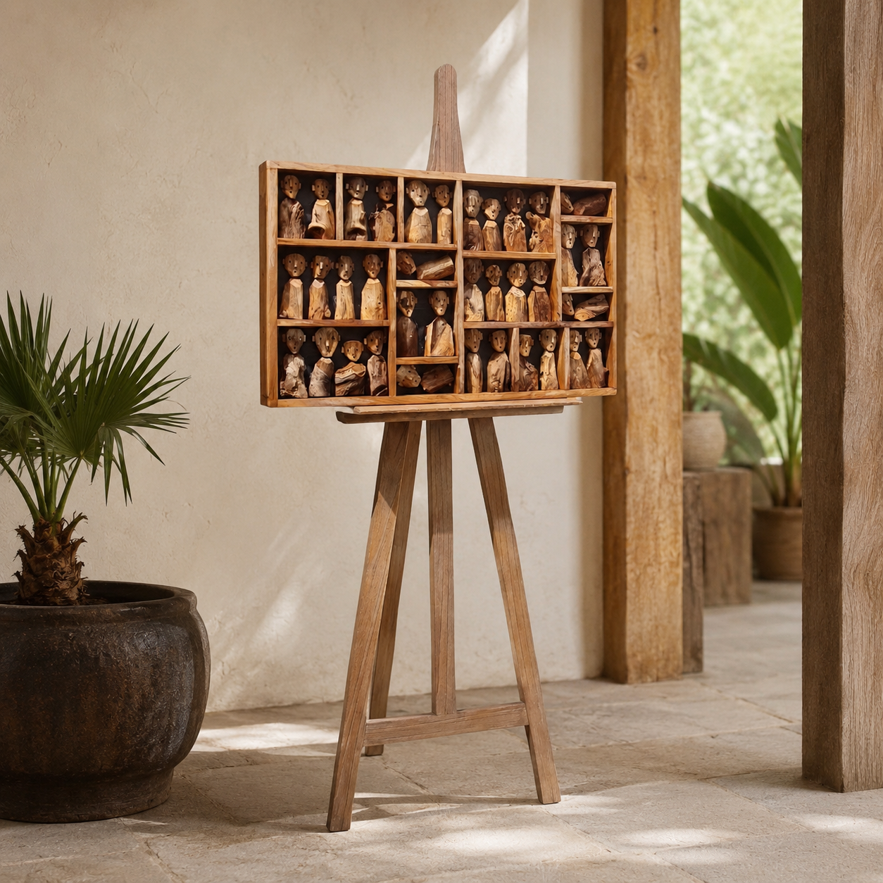 Decorative Wall Art | Solid Teak Panel JBF-281 | 100x60 cm