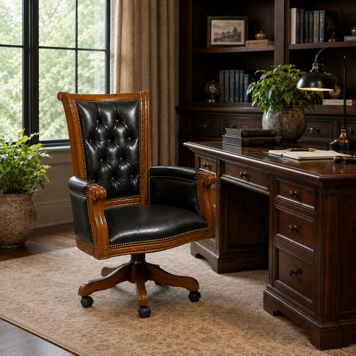 Luxury Office Chair | Genuine Leather | Selina | 80x60x70 cm