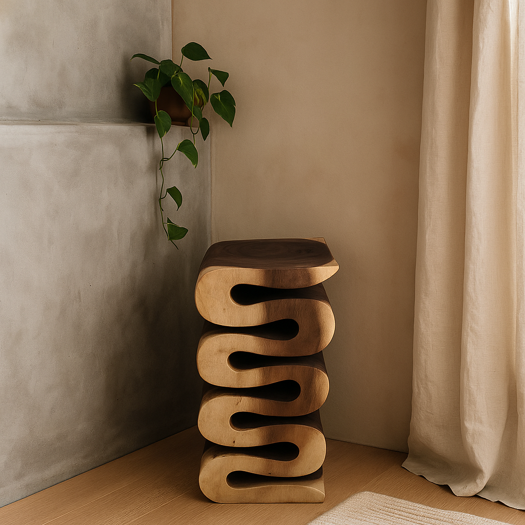 Wood Trunk Stand | Solid Wood Handmade | Natural Organic Base | 60x30x30cm