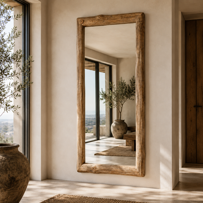 Teak Wood Mirror | Chunky 8 cm Frame | Multiple Size Options