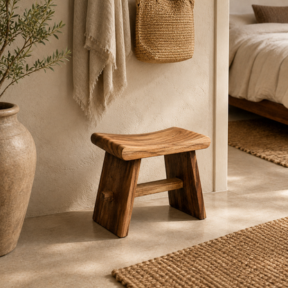 Sate Hocker aus Stammholz | Rustikaler Sitz aus Massivholz | 45x30x50 cm