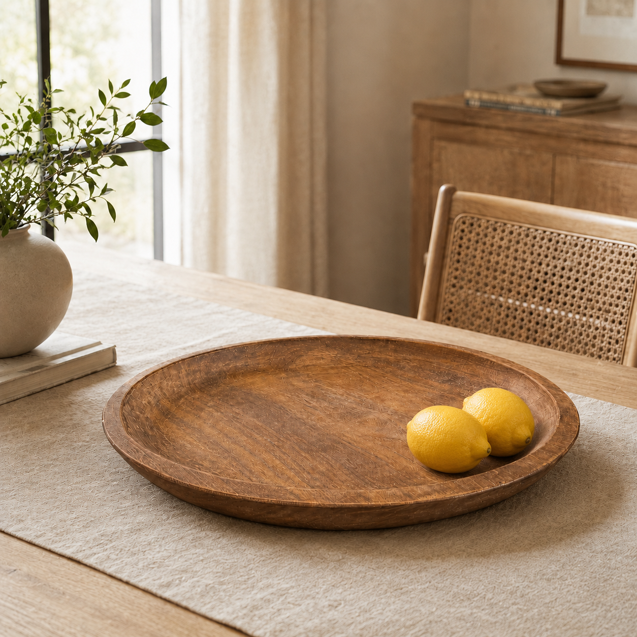 Servierschale Teak, rund | Handgefertigt | 50 cm