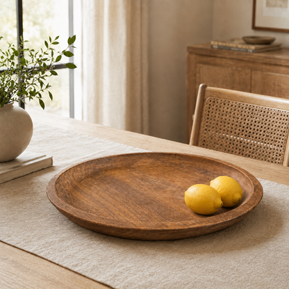 Servierschale Teak, rund | Handgefertigt | 50 cm