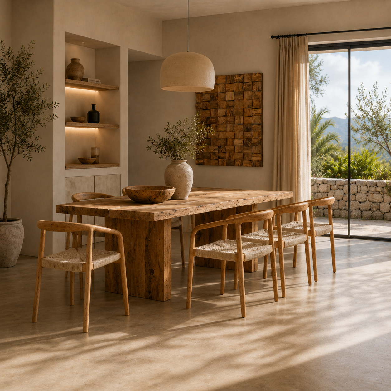 Solid Teak Rope Chair | Rope Weave Seat & Back | 55x55x80 cm