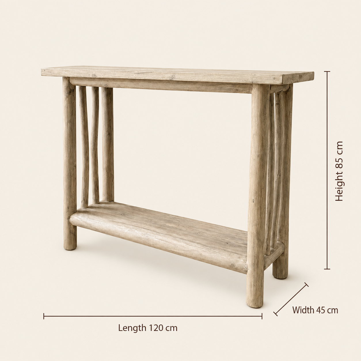 Teak Console Table | Handmade Solid Teak Wood | 85x45x120 cm