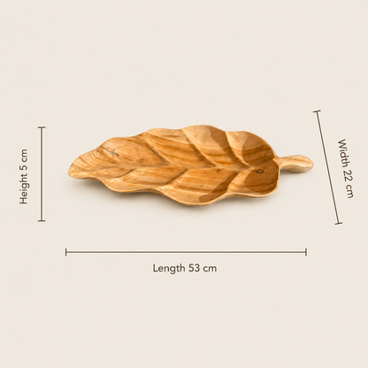 Teak Leaf Serving Bowl | Handmade | 53x22x5 cm