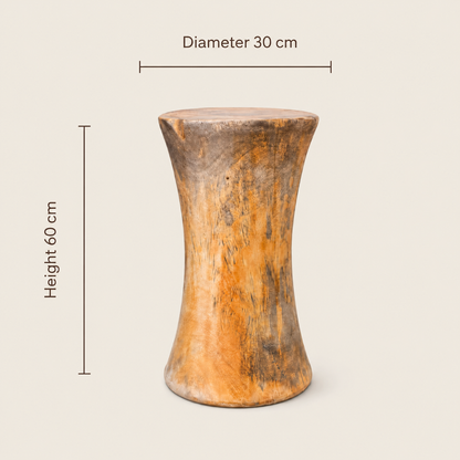 Munggur-Holzschemel | Handgefertigt | 60x30 cm