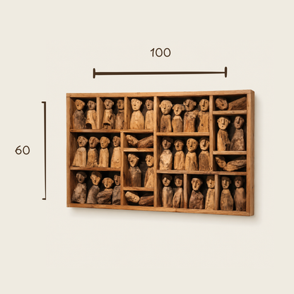Decorative Wall Art | Solid Teak Panel JBF-281 | 100x60 cm