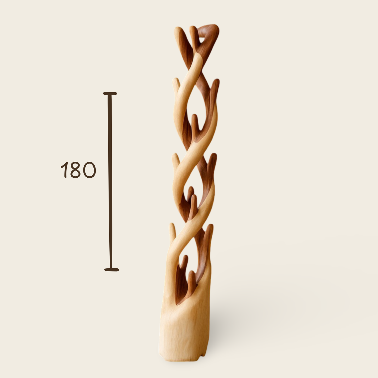 Decorative Tree Trunk Stand | Natural Solid Wood | Organic Display Hanger | 180cm