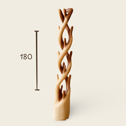 Decorative Tree Trunk Stand | Natural Solid Wood | Organic Display Hanger | 180cm