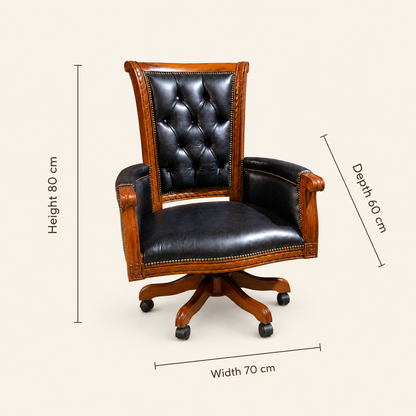 Luxury Office Chair | Genuine Leather | Selina | 80x60x70 cm