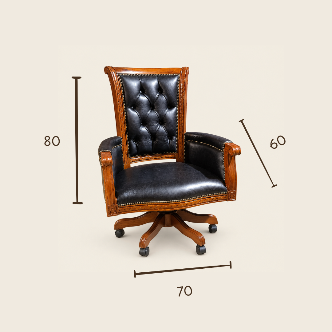 Luxury Office Chair | Genuine Leather | Selina | 80x60x70 cm