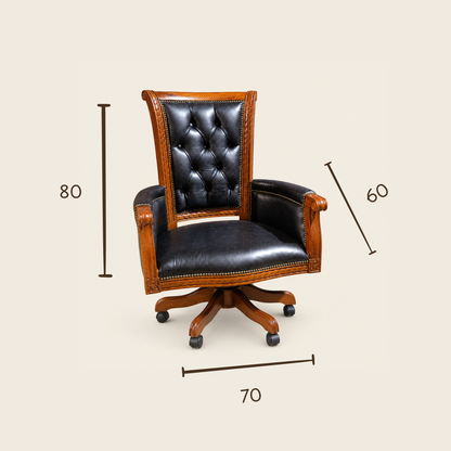Luxury Office Chair | Genuine Leather | Selina | 80x60x70 cm