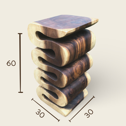 Wood Trunk Stand | Solid Wood Handmade | Natural Organic Base | 60x30x30cm