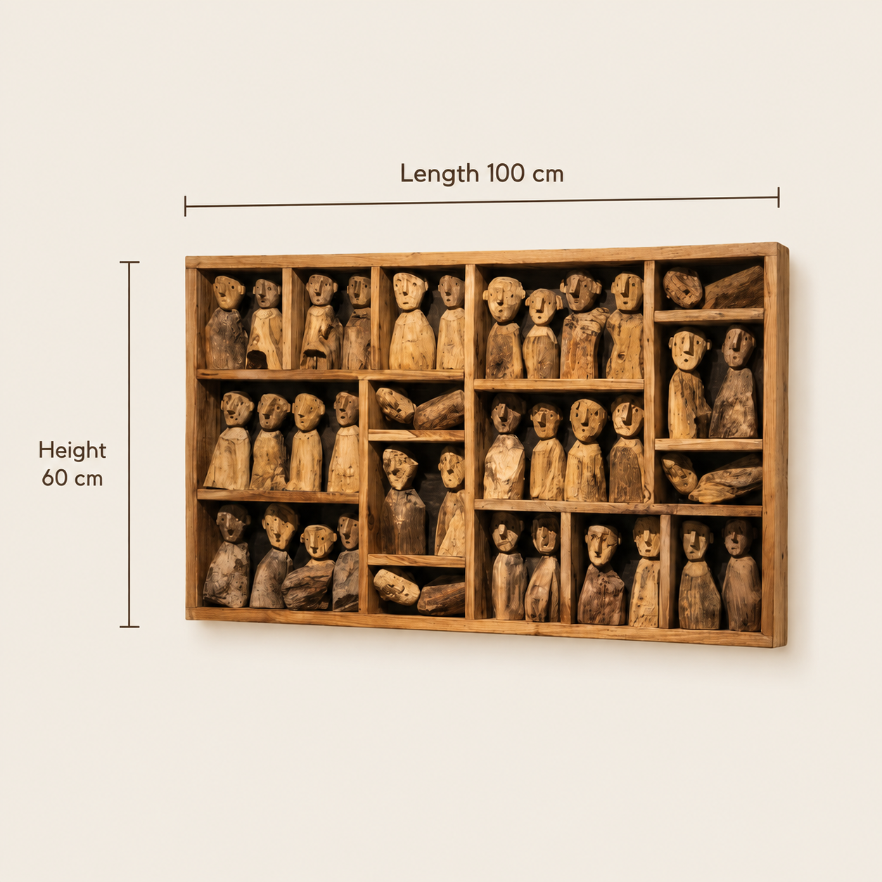 Decorative Wall Art | Solid Teak Panel JBF-281 | 100x60 cm