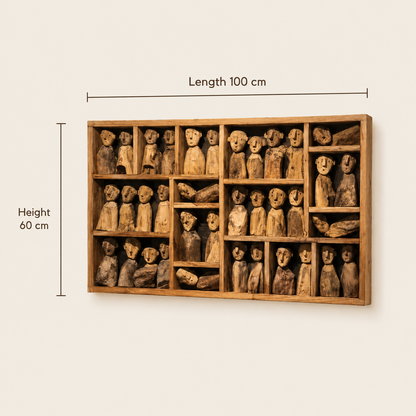 Decorative Wall Art | Solid Teak Panel JBF-281 | 100x60 cm