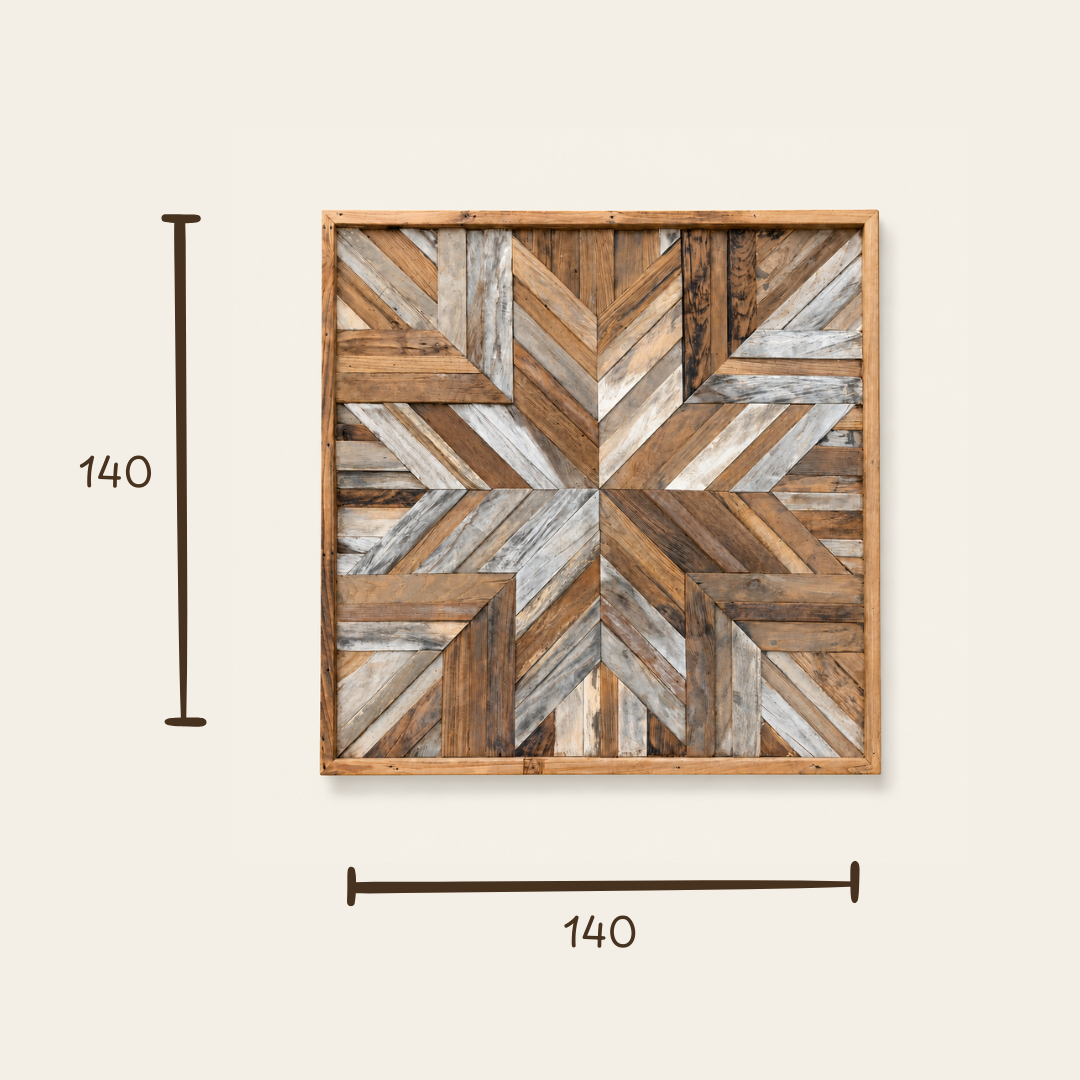 Reclaimed Wood Wall Art | Handcrafted Panel | 3 Sizes