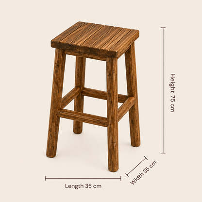 Young Teak Bar Table & Stool | Handmade Natural Wood Furniture