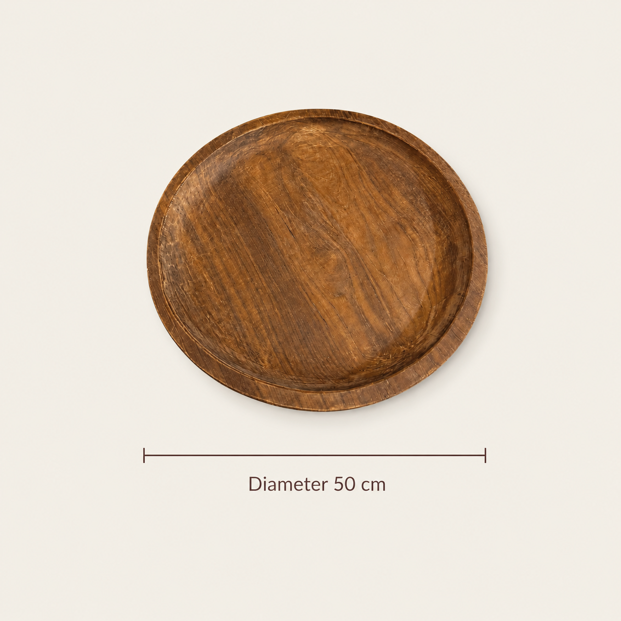 Servierschale Teak, rund | Handgefertigt | 50 cm