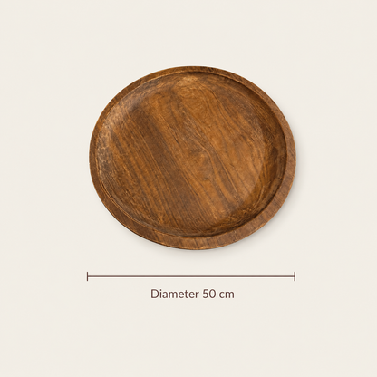 Servierschale Teak, rund | Handgefertigt | 50 cm