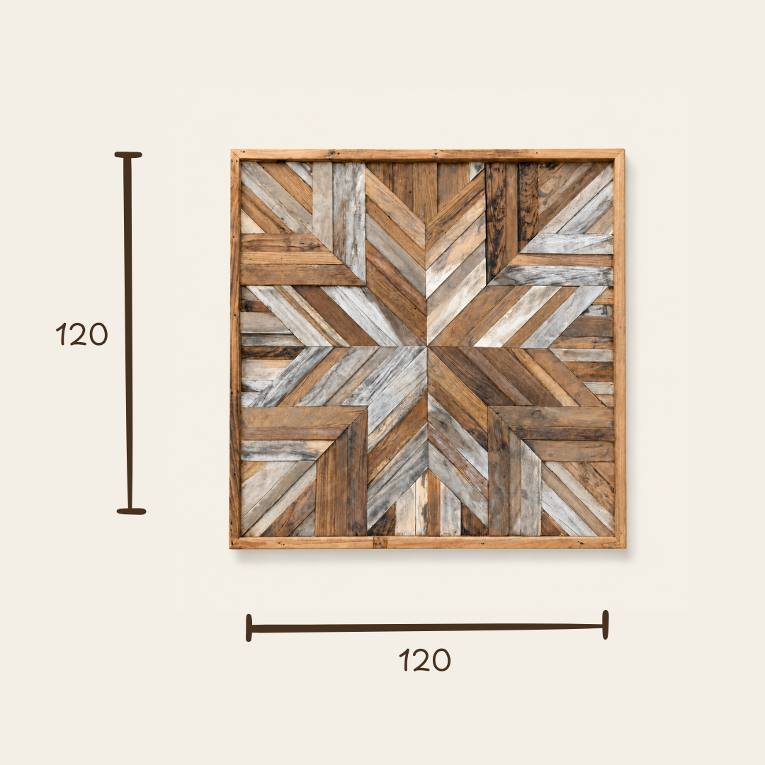 Reclaimed Wood Wall Art | Handcrafted Panel | 3 Sizes