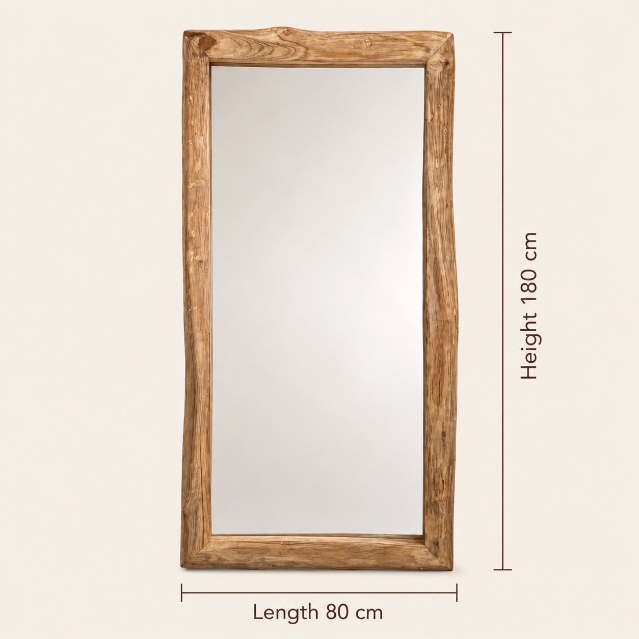 Teak Wood Mirror | Chunky 8 cm Frame | Multiple Size Options