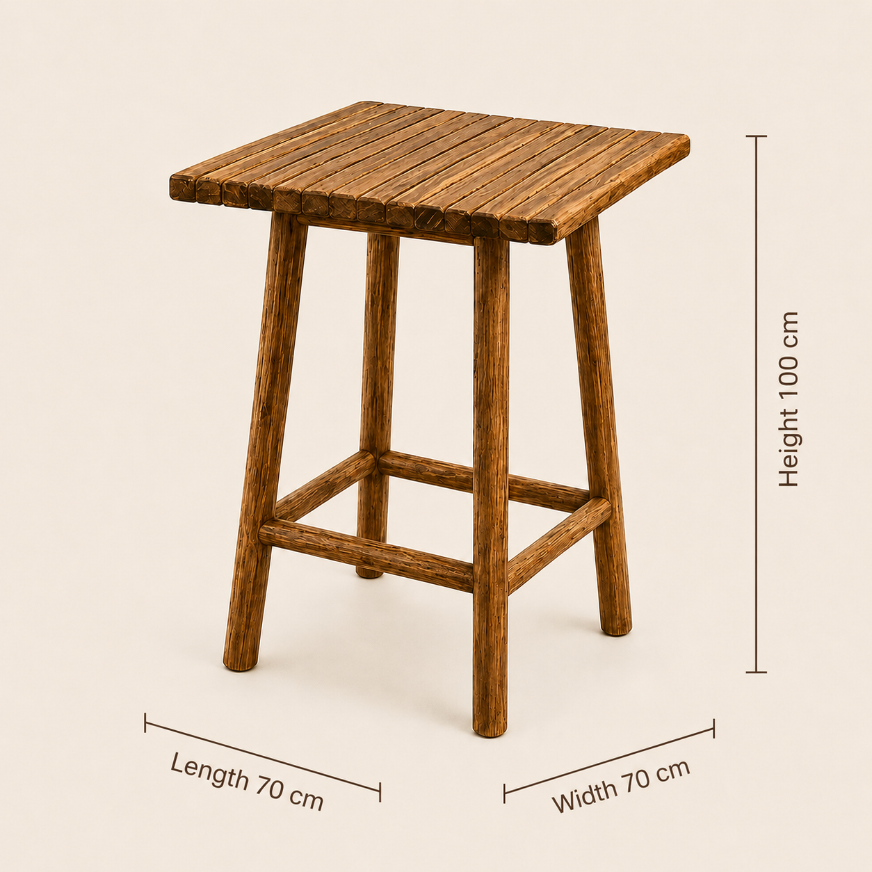 Young Teak Bar Table & Stool | Handmade Natural Wood Furniture