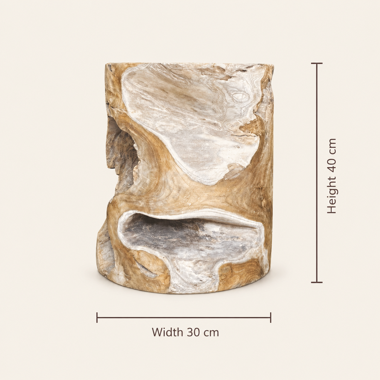 Teak Root Block | Natural Sculptural Accent | 40x30 cm