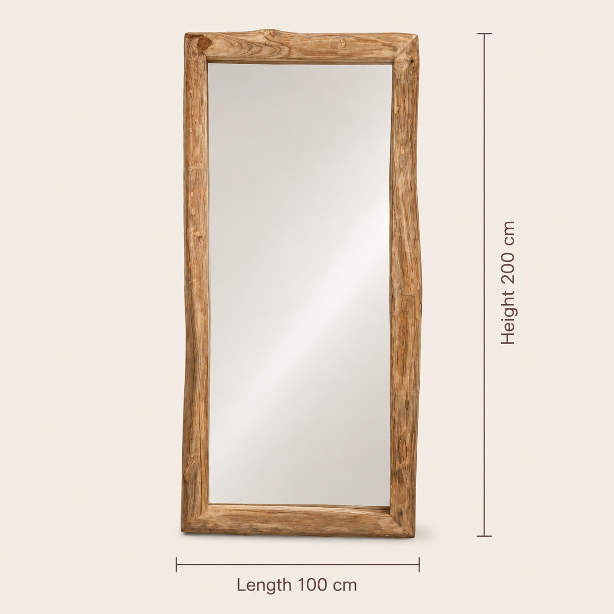 Teak Wood Mirror | Chunky 8 cm Frame | Multiple Size Options