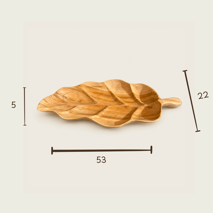 Teak Leaf Serving Bowl | Handmade | 53x22x5 cm
