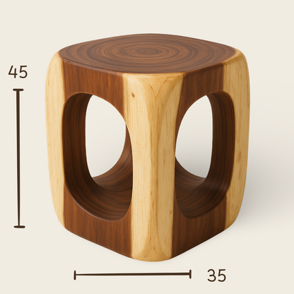 Solid Wood Trunk Stool | Rustic Seat or Table | 45x35x35 cm