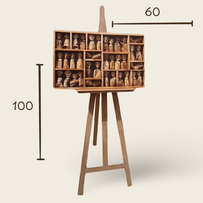 Decorative Wall Art | Solid Teak Panel JBF-281 | 100x60 cm