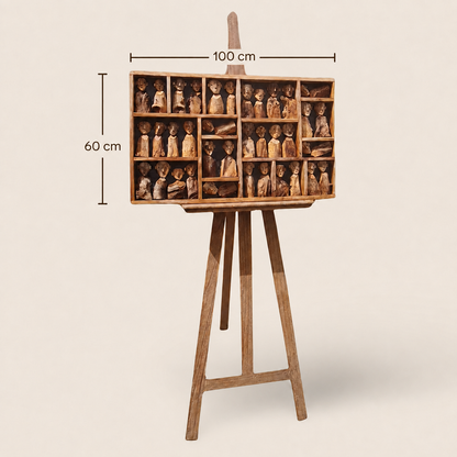 Decorative Wall Art | Solid Teak Panel JBF-281 | 100x60 cm