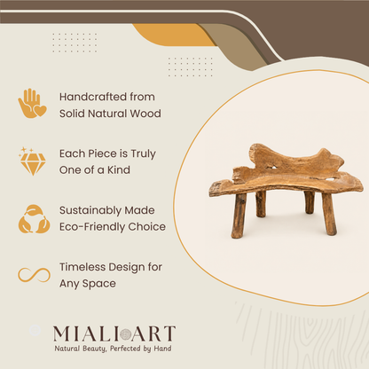 Teak Root Crescent Bench | Natural Sculptural Shape | 150 cm