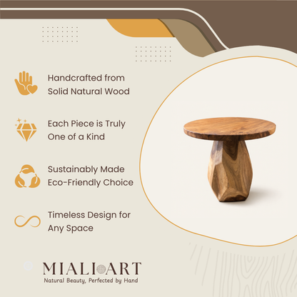 Solid Teak Side Table | Natural Solid Wood Design | 50x50 cm