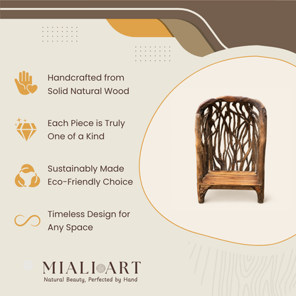 Teak Gazebo Bench | Handcrafted Root Design | 200x120x120 cm