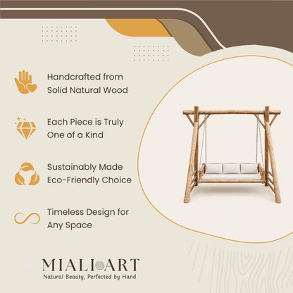 Teak Garden Swing | Twisted Design | Solid Teak | 200x200 cm