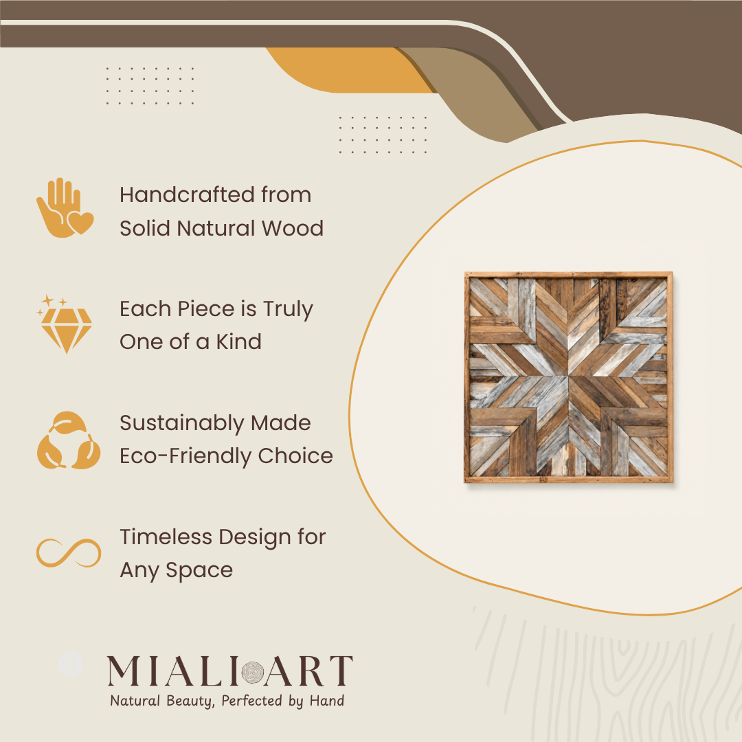 Reclaimed Wood Wall Art | Handcrafted Panel | 3 Sizes