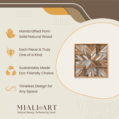 Reclaimed Wood Wall Art | Handcrafted Panel | 3 Sizes
