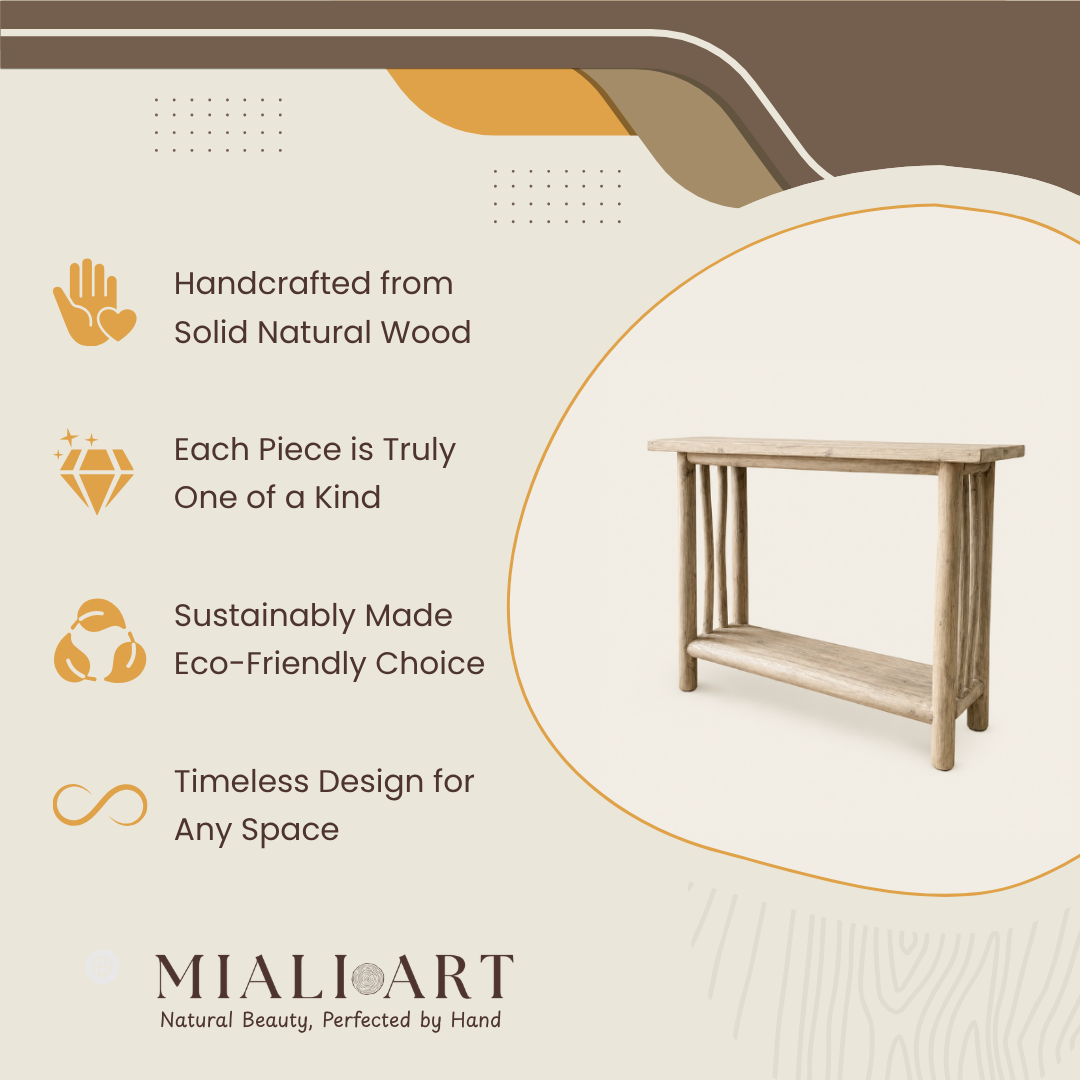 Teak Console Table | Handmade Solid Teak Wood | 85x45x120 cm