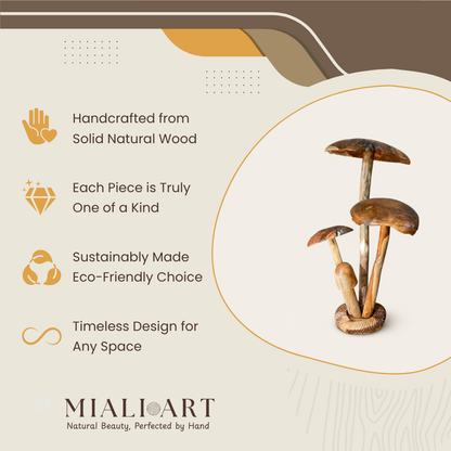 Teak Pilz-Cluster | Natur-Skulptur | 130 cm