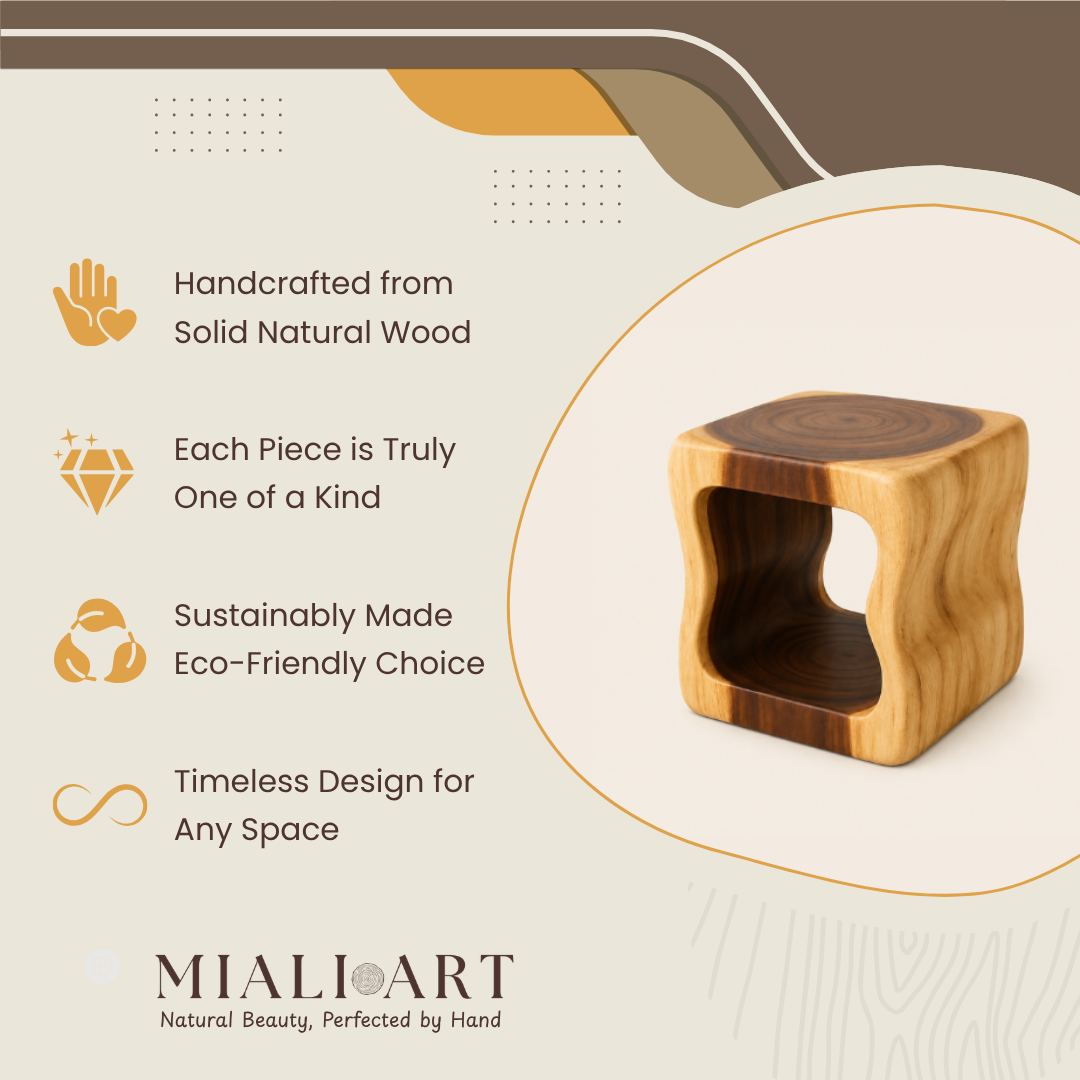 Tree Trunk Stool | Natural Wood Accent Piece | 45x40x30 cm