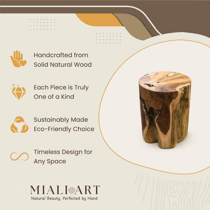 Teak Wood Block | Solid Teak Accent | 45x35 cm